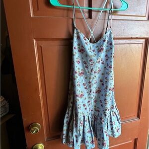Urban Outfitters Blue Floral Mini Dress